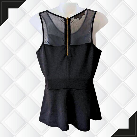 Nicki Minaj Sheer Peplum Plunge Blouse (EUC!) - Picture 2 of 3